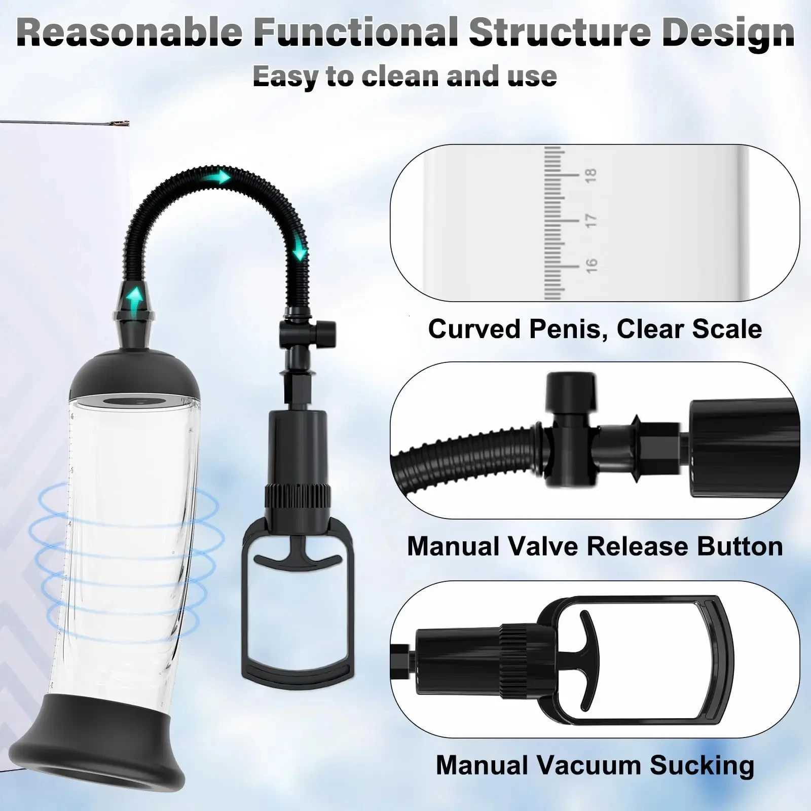Penis Vacuum Pump with Pocket Pussy Manual Male Masturbator Cup Penis Pressure for Men Stronger Bigger Erections Adult Sex Toys XJ250819