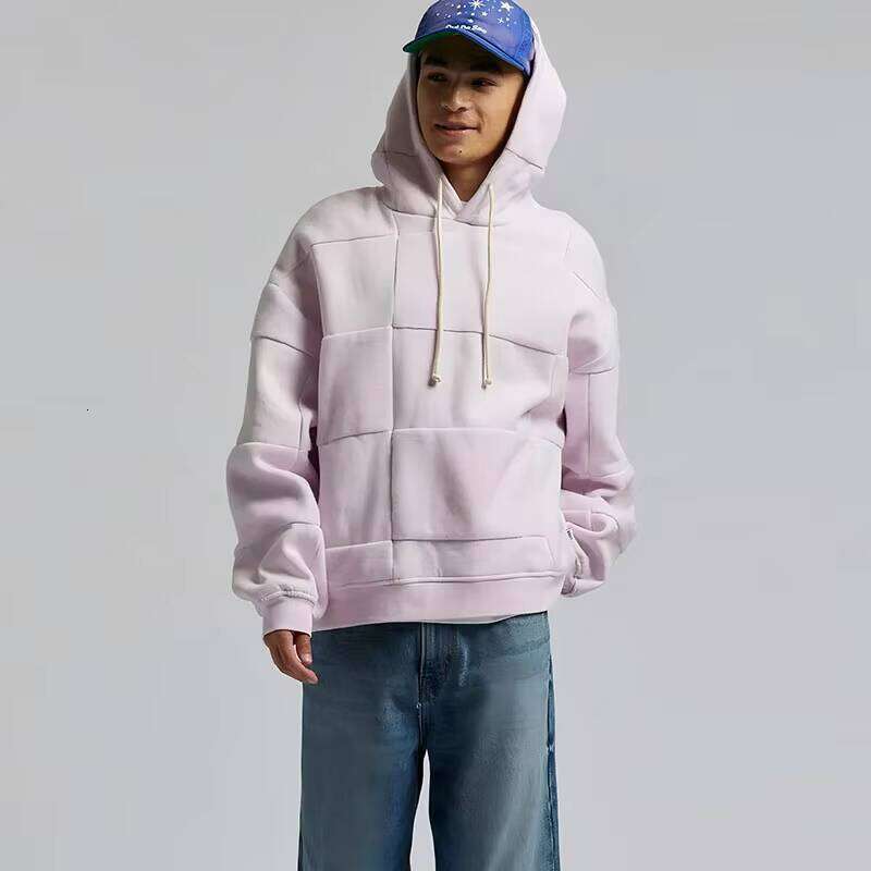 Unisex Quilted Hoodie with 3D Pattern Custom 1:1 Print Autumn Season Casual Knitted Material Hooded Collar-Direct Manufacturer