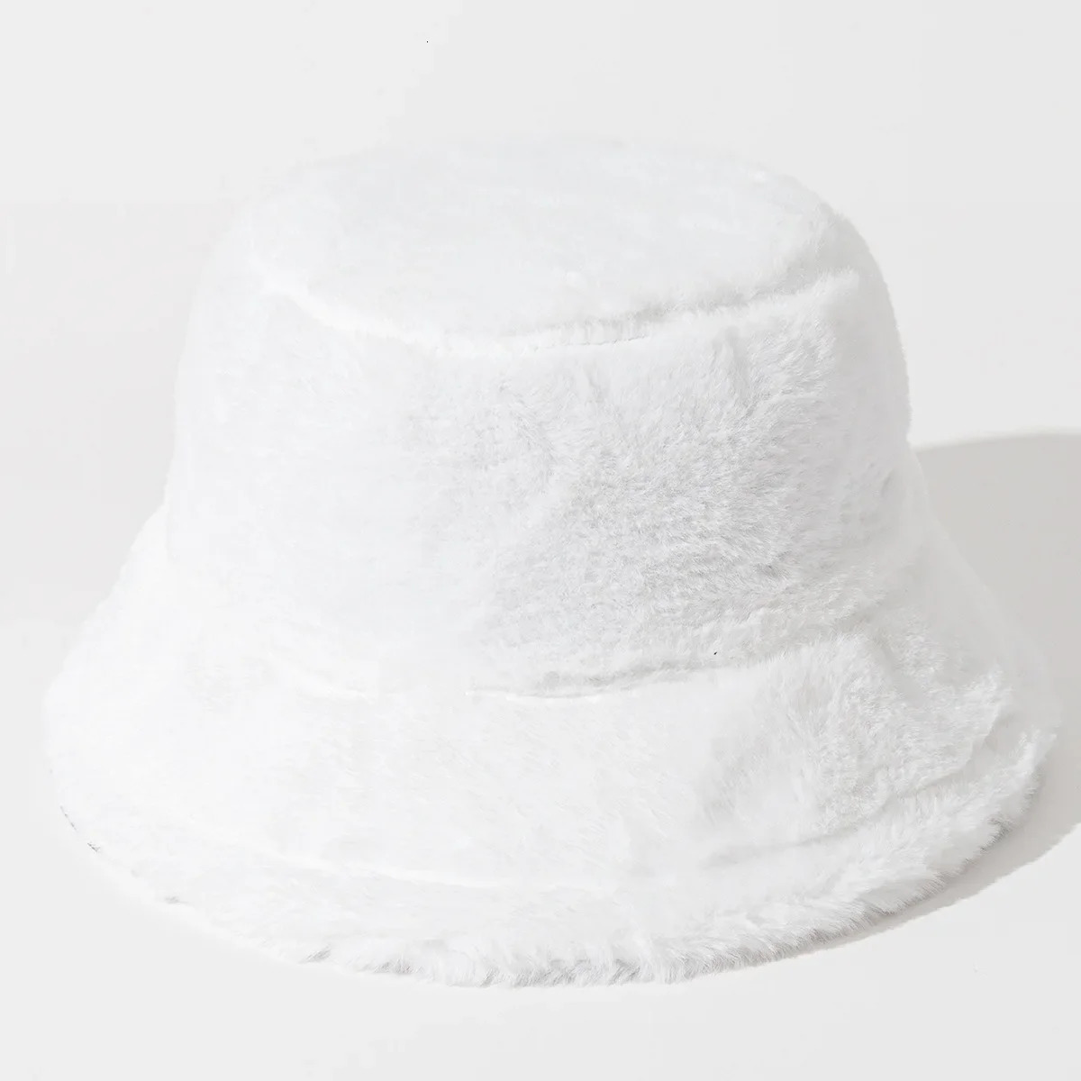 Cute Furry Solid Color Fisherman Bucket Hat Winter Travel Cold Proof Warm Simple Fashion Versatile Bucket Hat 250819