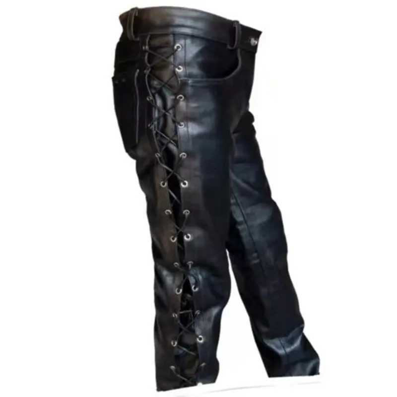 New Adult Mens Gothic Medieval Pants Retro Renaissance Viking Clothing Leather Pants Plus Size W250819