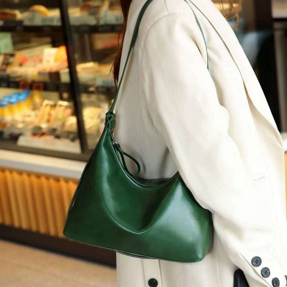 Layer Cowhide Single Shoulder Crossbody Simple Women S Zipper Dumpling Shell Designer Bag