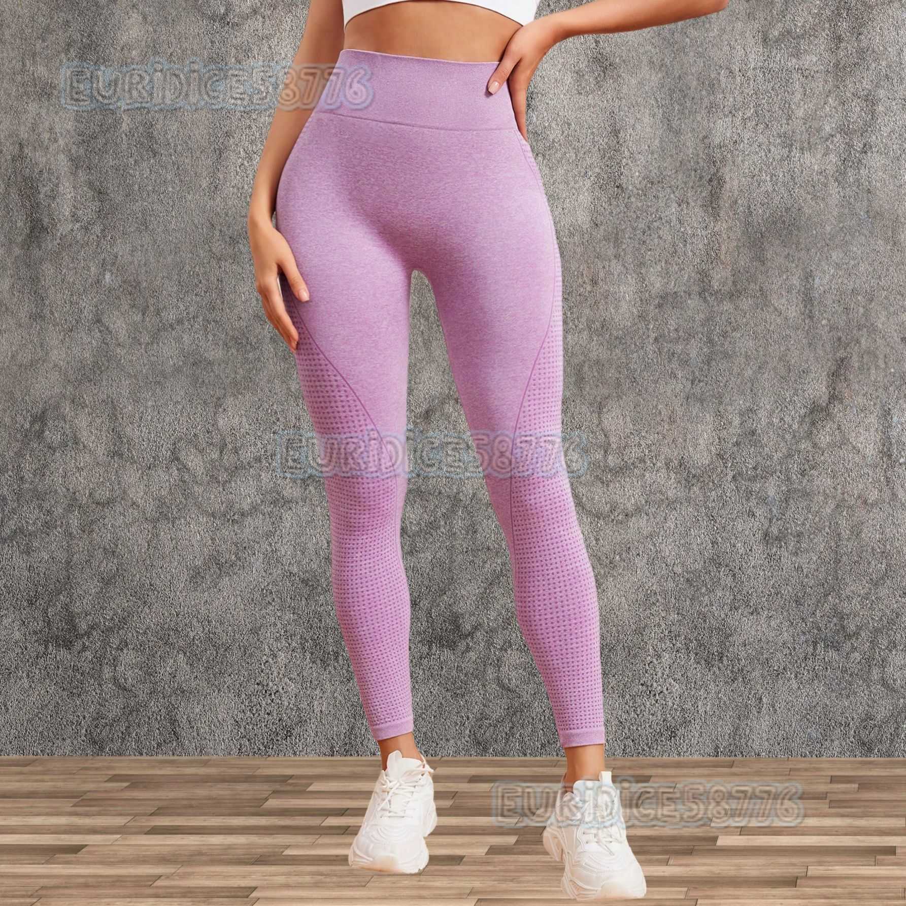 Dot Heart Shape Butt-lifting Seamless Yoga Sports Pants High Waist Tight Peach Butt Fitness Pants H250819