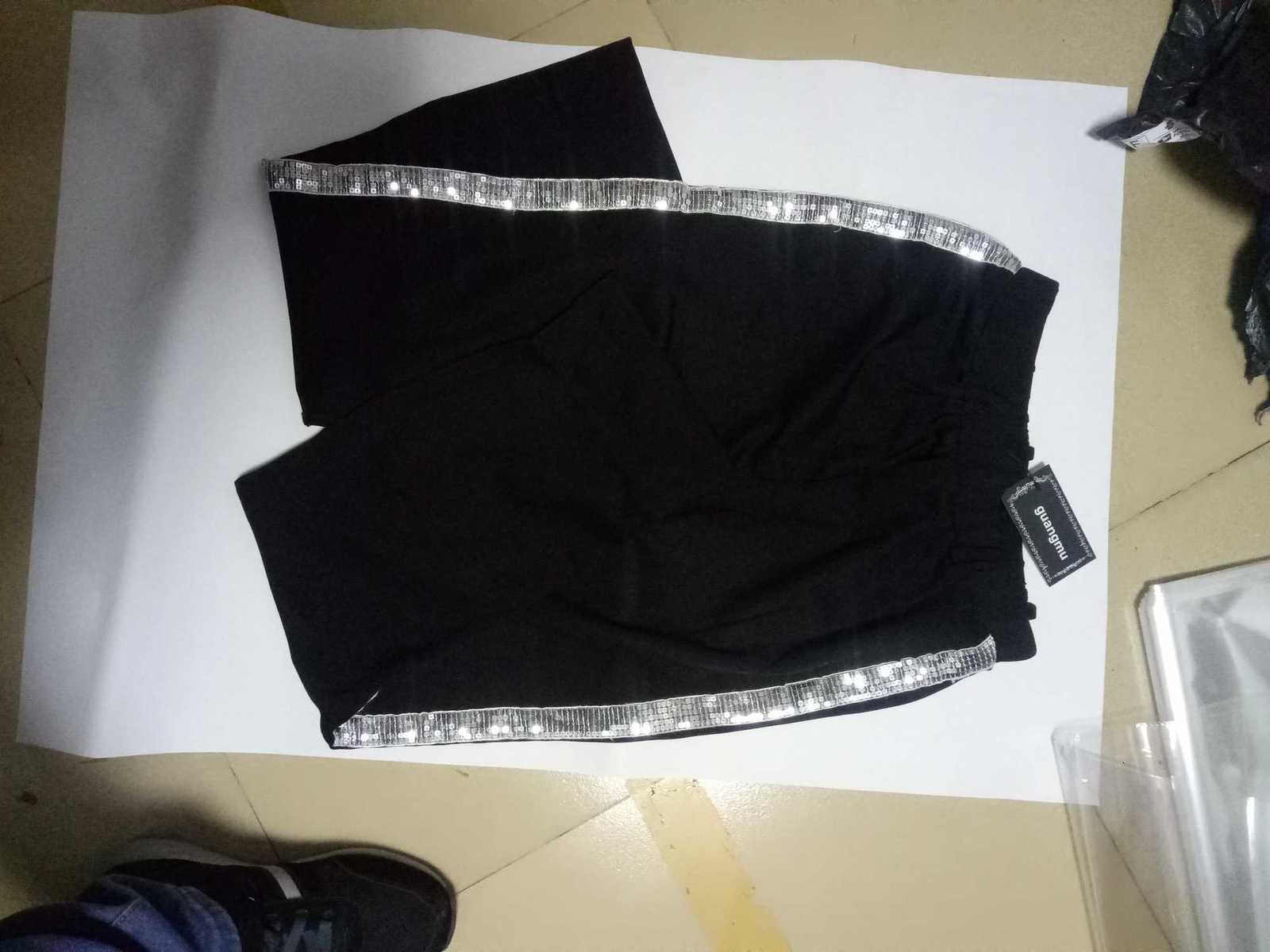 Customized Role-Playing Pants Silver Straight Casual Striped Pants Clothing Accessories Pants Black W250819