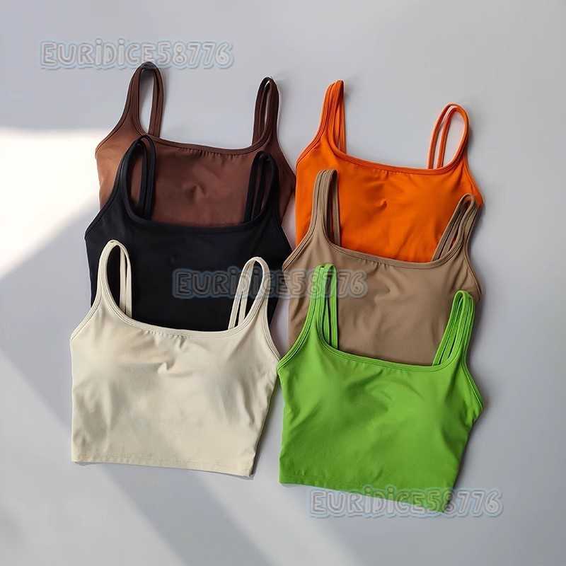 Fixed One-piece U-shaped Back Womens Yoga Bra Shockproof Gathered Sports Bra Quick-dry Running Fitness Vest H250819