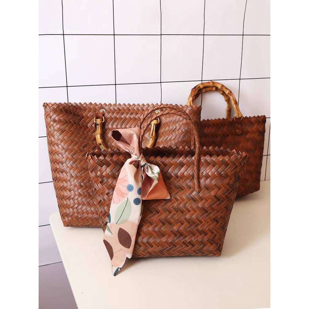 Designer Bag Tote Bag Shoulder Bag Imitation Bag For Women Large Capacity Shoulder Tote Straw Woven Bag Rattan Vegetable Basket Picnic Handheld Shoppi