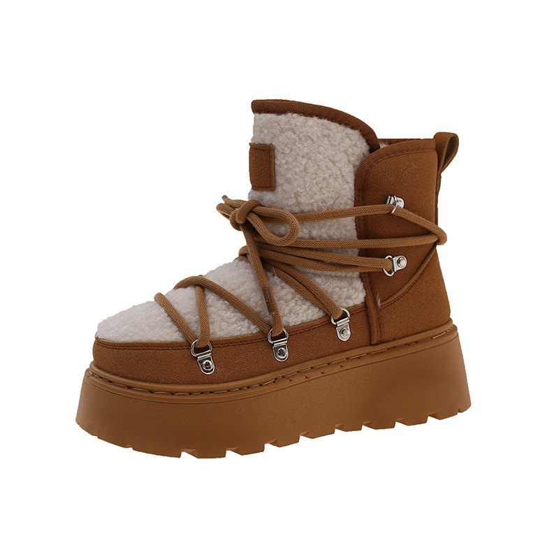 designers boots plus size women snow boot flat bottomed midsole water-resistant thick zipper cotton shoes Flexible white black