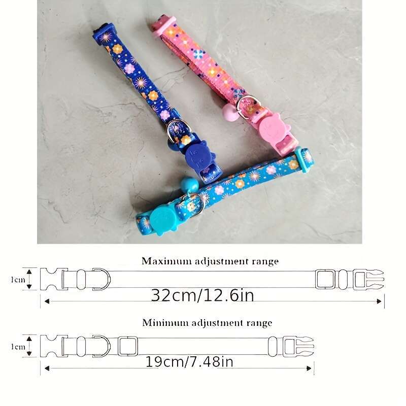 Colorful Flower Pet Collar Cute Cat Necklace Pink Sky Blue Fashion Festive Kitten Neck Ring