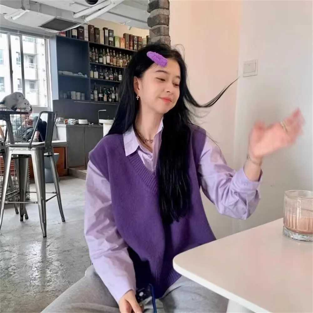 2025 New Sweater Vests Women Knitwear All-match V-neck Preppy New Fashion Style Ele Fes Clothes Womens Clothing XJ250819