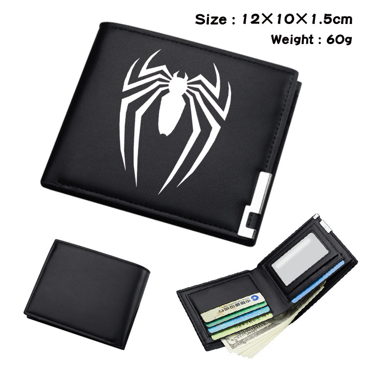 Free shipping designer Marvel Superhero Merchandise Student Men and Women PU Fold Wallet Short Wallet Cartoon Card Holder Coin Purse