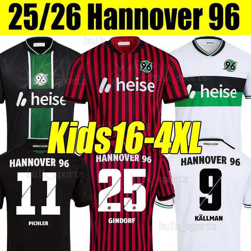 4XL 25/26 Hannover 96 soccer jerseys NGANKAM STERNER PICHLER HALSTENBERG KNIGHT ROCHELT MOMULUH LEOPOLD NEUMANN KUNZE 2025 men kids kit socks Football Shirts