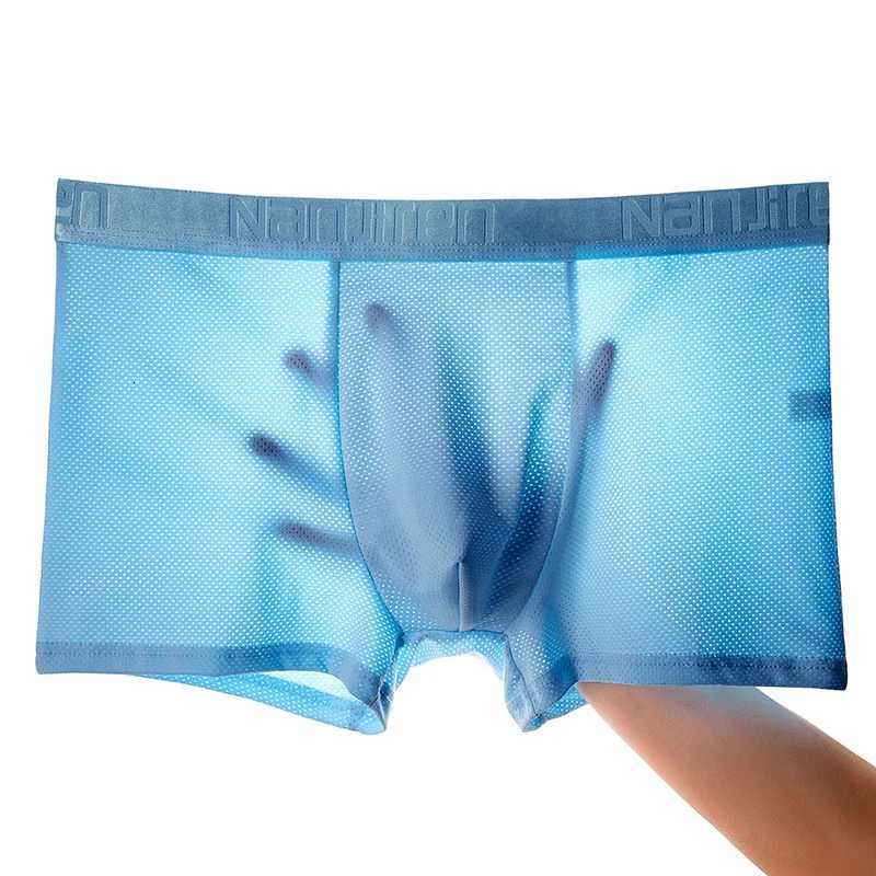 4pcs Ice Silk Mesh Boxer Shorts Mens Underwear Cool Underpants Breathable Sexy Slim Panties Bamboo Lingerie Wholesale Lots L-6XL W250819