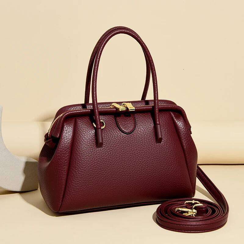 Brand Inspired Shoulder Bag Premium Quality Leather Handbag With Adjustable Crossbody Strap Gold Hardware