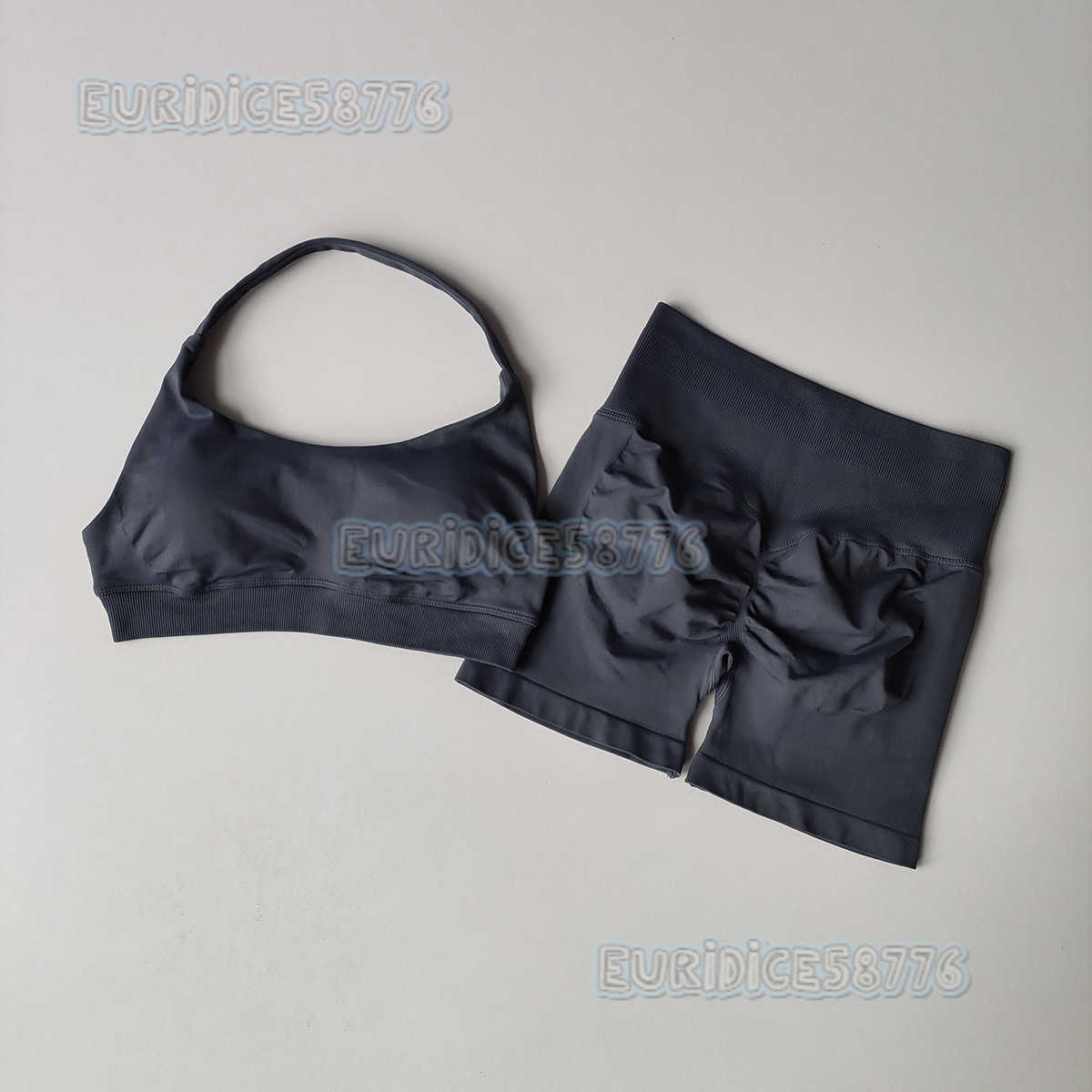 Halter Neck Yoga Set for Women High Waist Yoga Outfit Tight Versatile Fitness Shorts Sports Set H250819