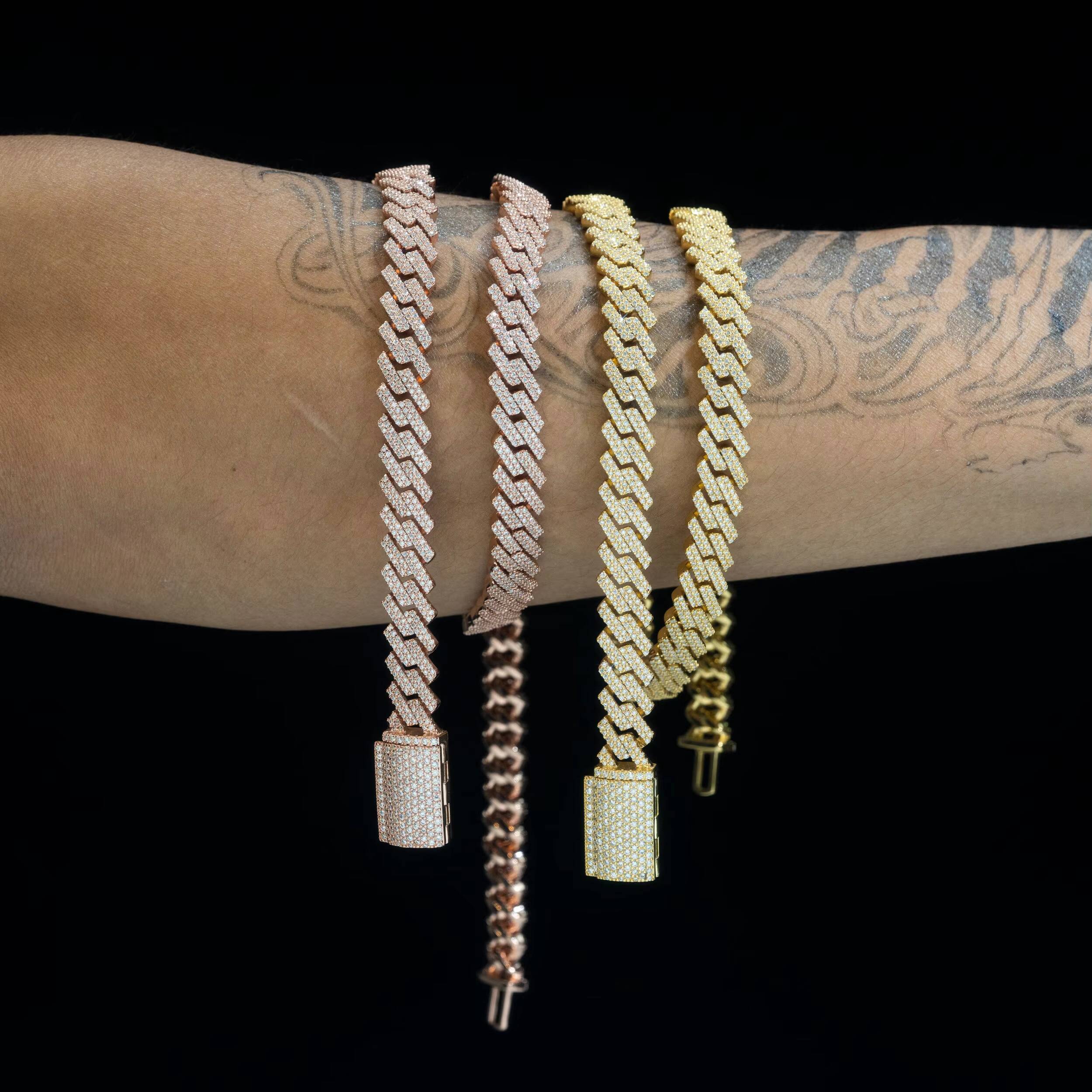 Fine Jewelry Top Selling 925 Sterling Silver Moissanite 10mm Cuban Necklace Bracelet Men Iced Out Cuban Link Chain