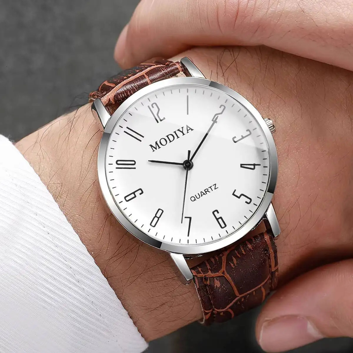 3PCS/Set Fashio Arabic Dial Men Business Watches Casual Leather Strap Quartz Wristwatches Reloj HombreWithout Box 250819