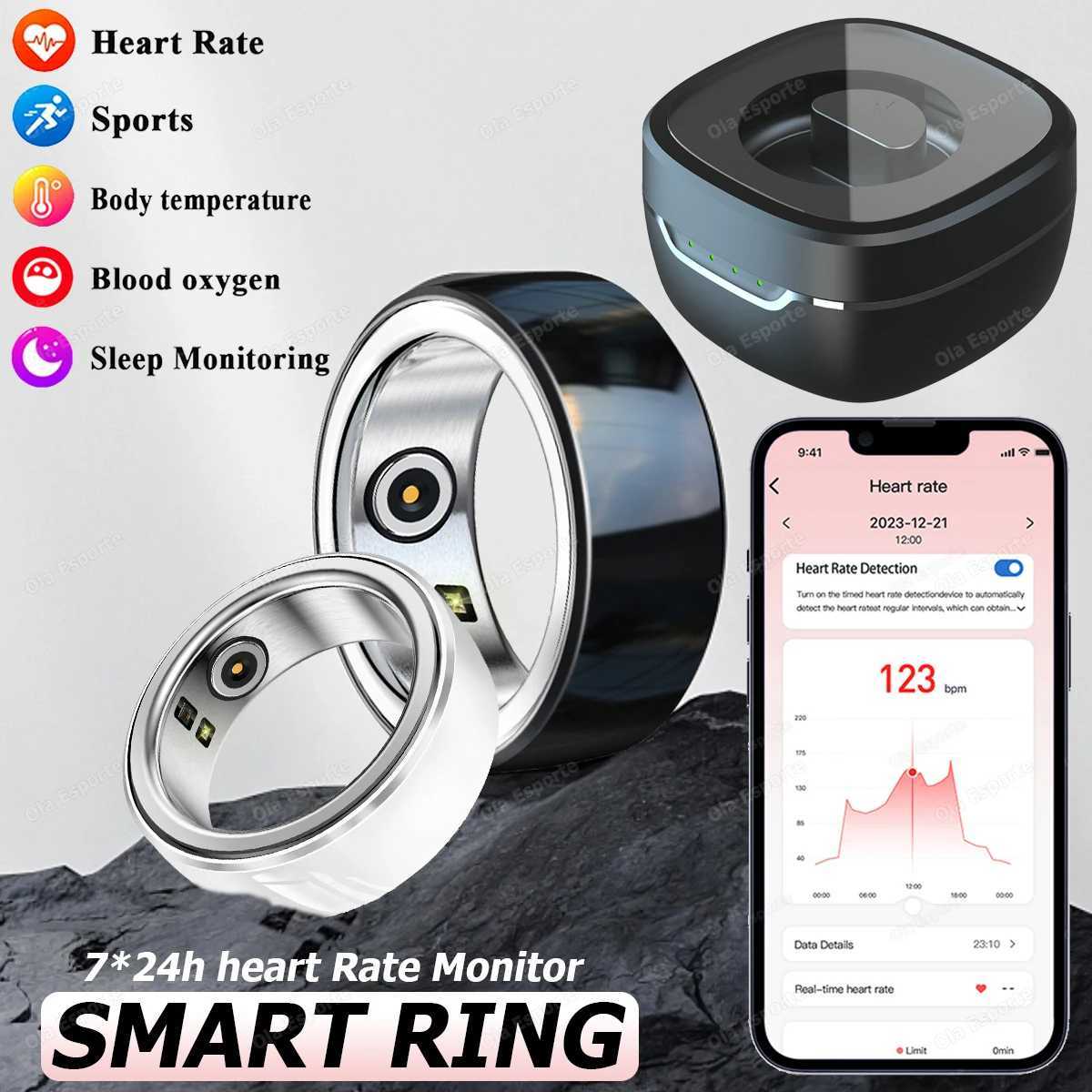 New Smart Ring Healthy Life Heart Rate Sleep Monitor Bluetooth Ceramics Ring Men Women IP68 3ATM Waterproof Multi-sport Modes W250819