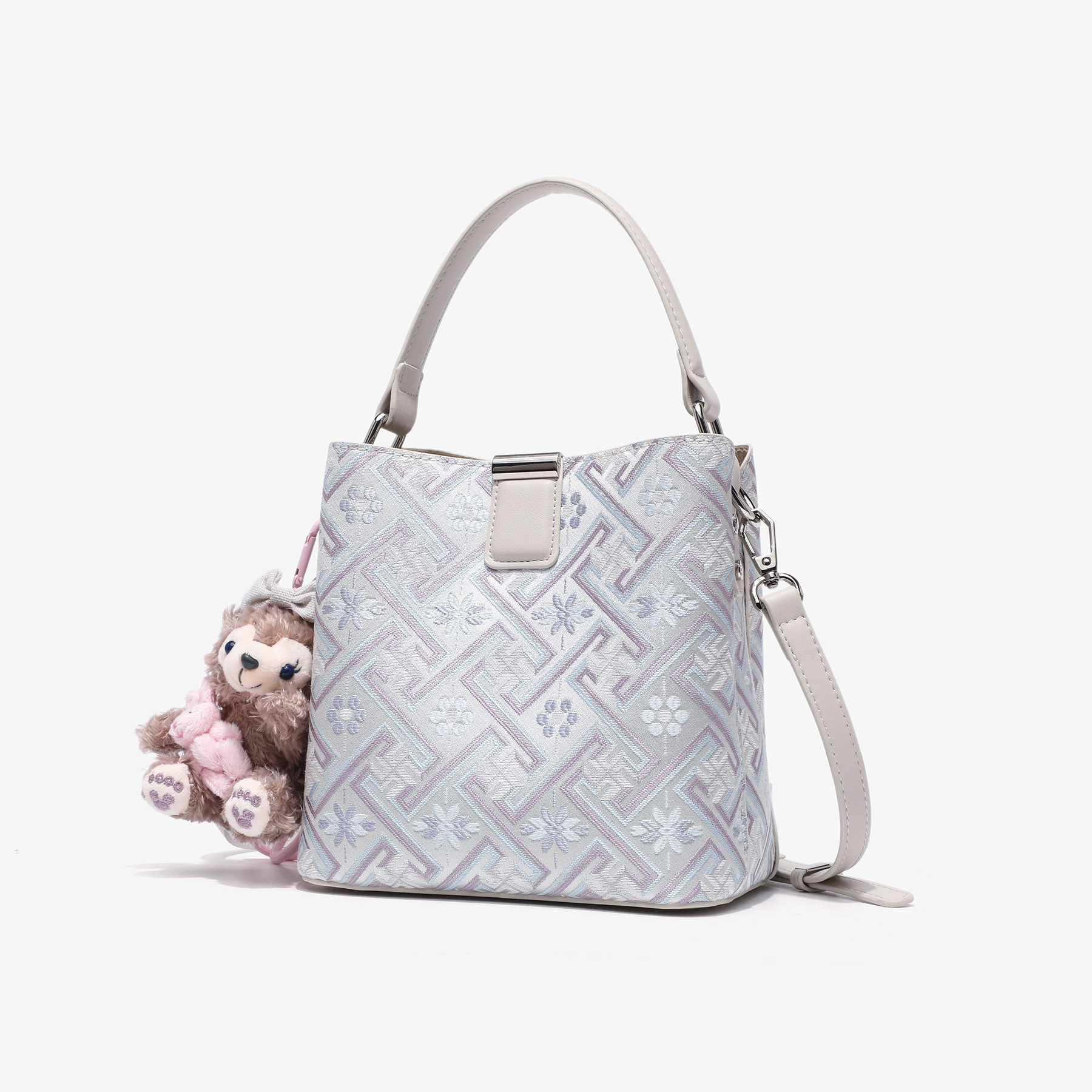 Free Shipping Designer Luxury Shoulder Crossbody Bag Bucket Bag New Atmospheric Handbag Brocade Commuting Bag Casual Fashion Shopping Bag