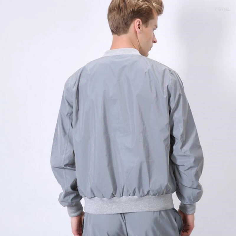 Men's Jackets Spring Autumn Flight Jacket Windbreaker Reflective Clothes Riding Bicycle Outdoor Sports Night Safety Coats