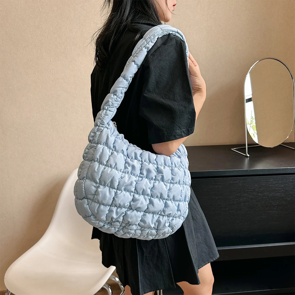 Women Shoulder Bag Quilted Pleated Ladies Crossbody Bags Fashion Large Capacity Temperament Travel Camping250813