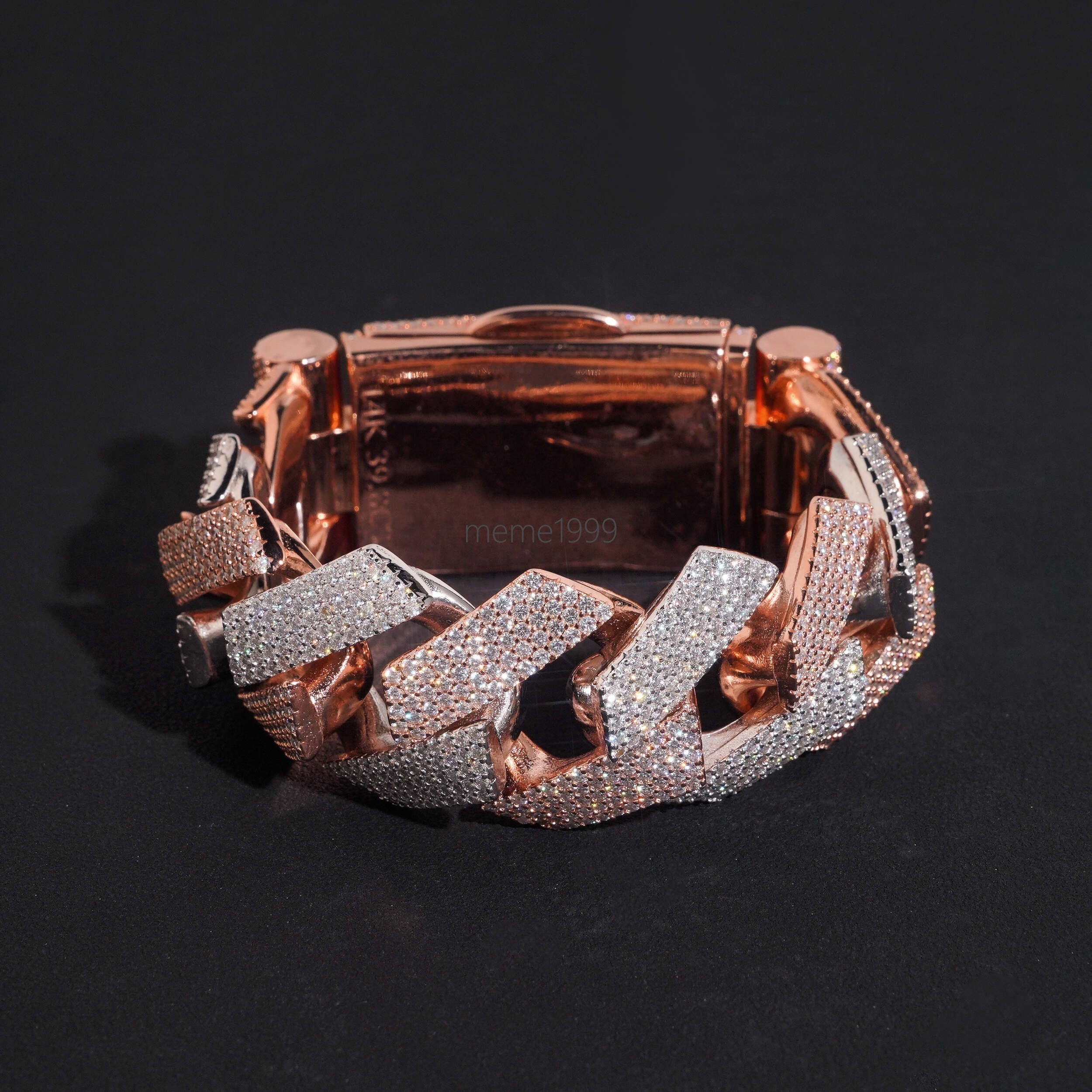 Pass Diamond Tester 28mm VVS Moissanite Diamond Cuban Bracelet Luxury 925 Sterling Silver VVS Mossanite Fashion Bracelet for Men