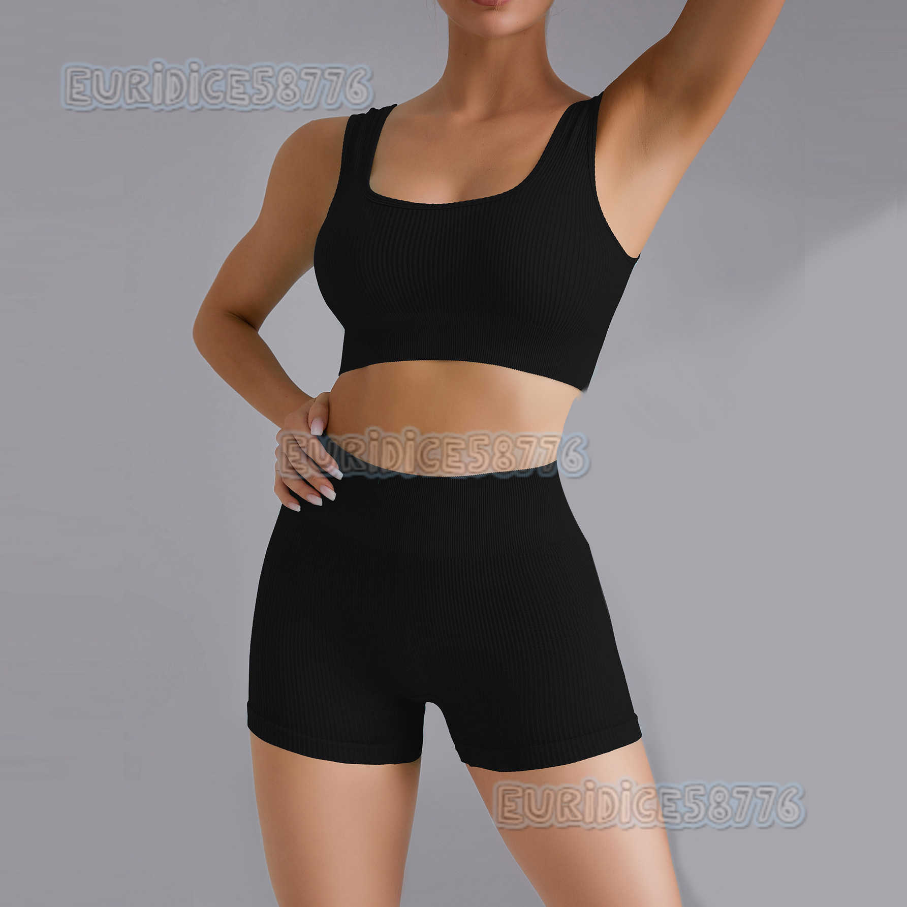 Seamless Yoga Suit Womens Quick Drying Exercise Fitness Suit Yoga Vest Tight High Waist Yoga Pants Shorts H250819