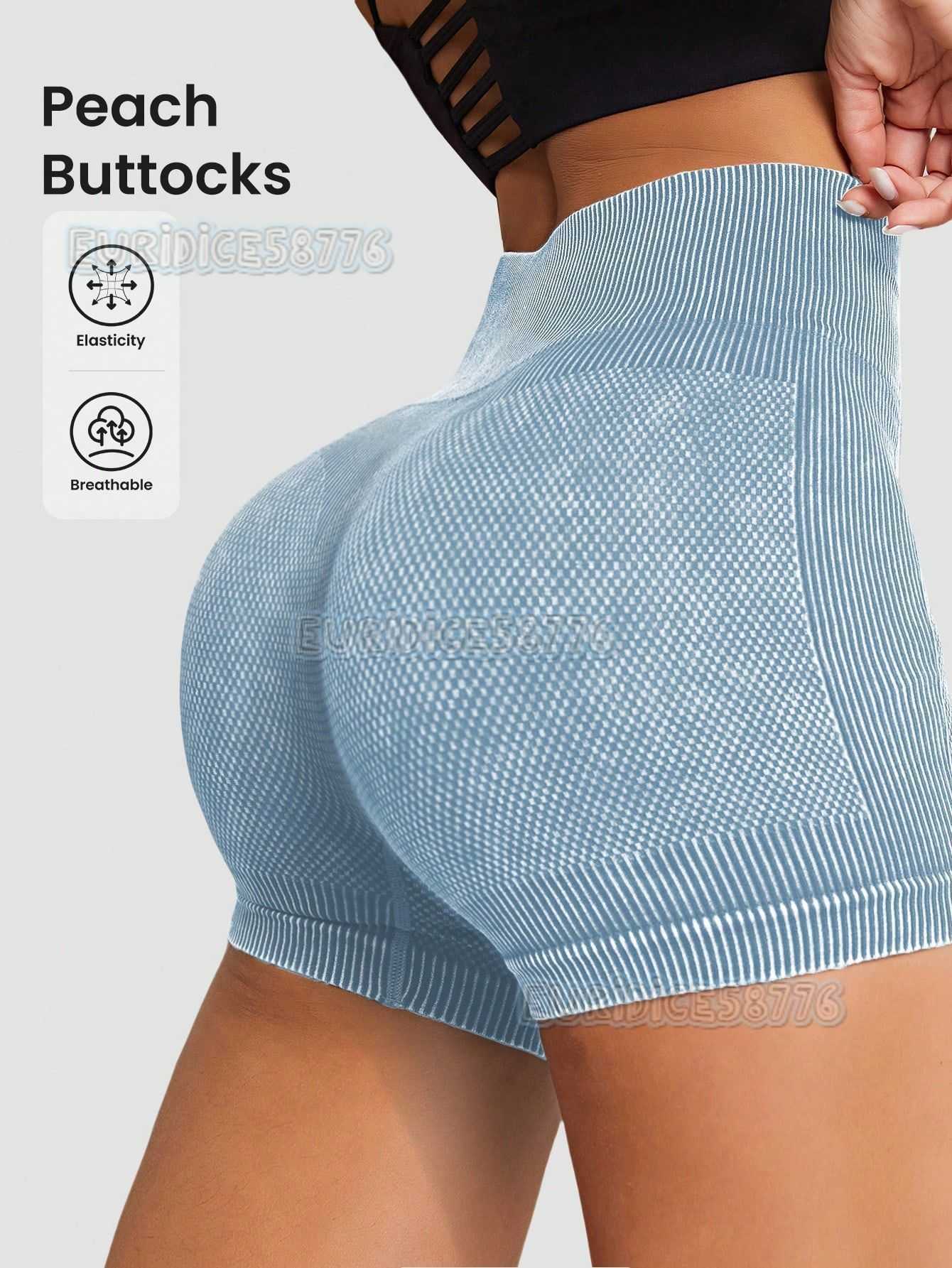 High Waist Peach Hip Yoga Shorts for Women Moisture-wicking High Elastic Running Fitness Shorts Washable Sports Three-quarter Shorts H250819