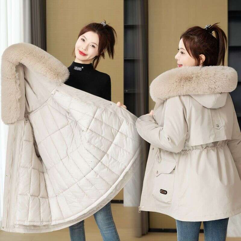 Women's Clothing new off season with detachable liner cotton padded jacket thick winter coat