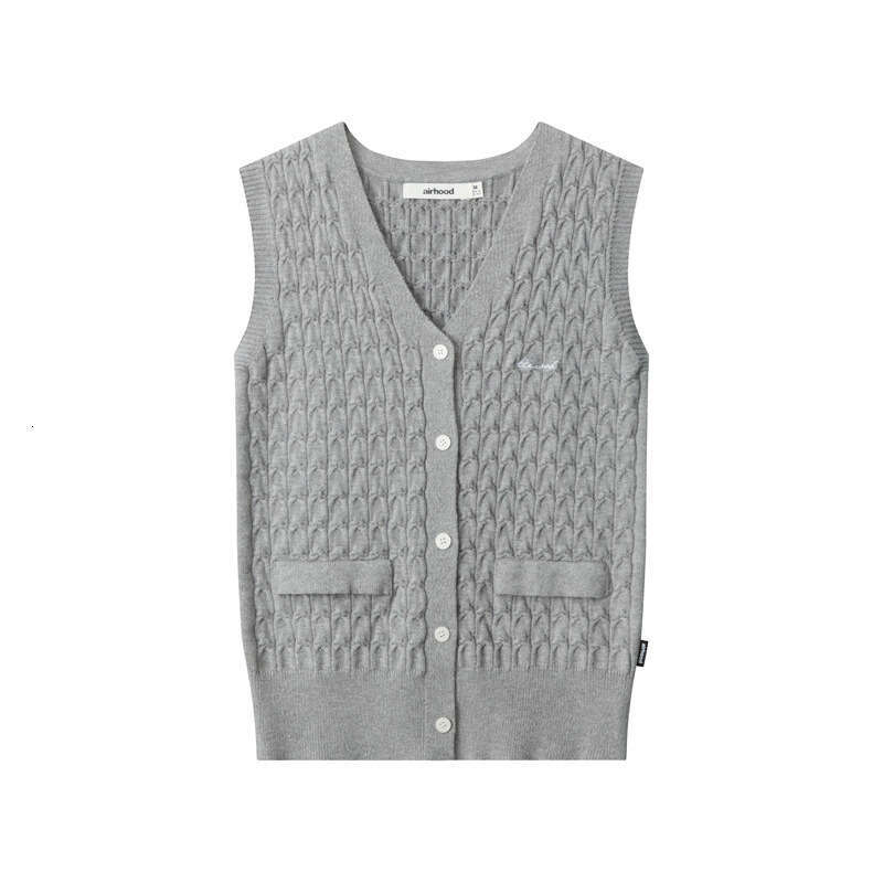 Spring And Autumn V-Neck Vest Layered Knitted Cardigan Style Sleeveless Sweater For Women B5