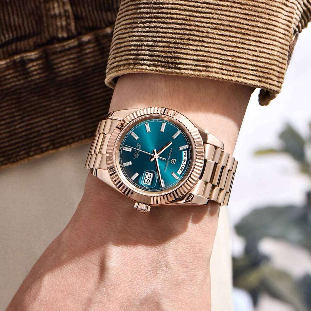 PAGANI DESIGN DD36 Mens Watches Rose Gold Automatic Watch For Men Mechanical Wristwatch AR Sapphire Waterproof Clock Gift