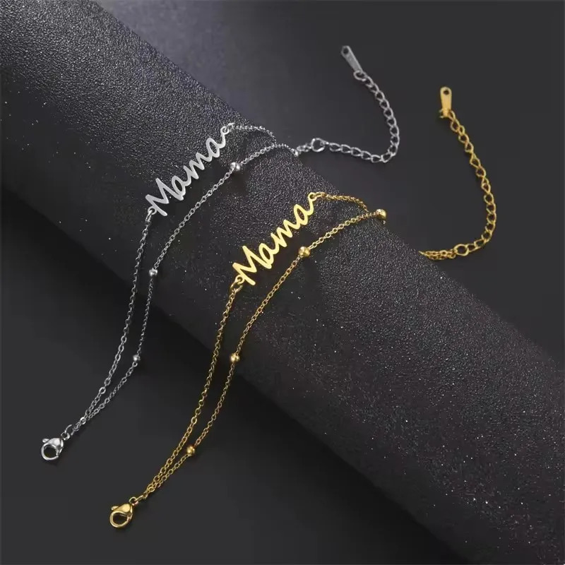 Custom Name Anklet Bracelet Womens Stainless Steel Anklet Personality Double Letter Anklet Bracelet Jewelry 250815