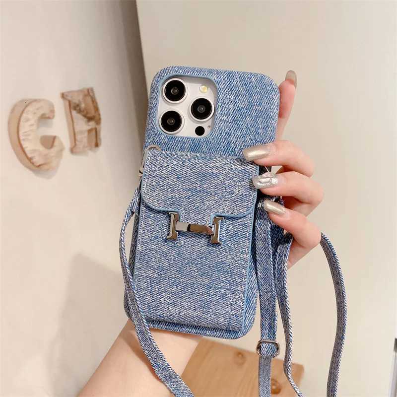 Leather Card Pocket Phone Case for iPhone Womens Purse Shoulder Strap Slot Cover iPhone 16 Pro Max 11 12 13 14 15 Pro Max Z250819