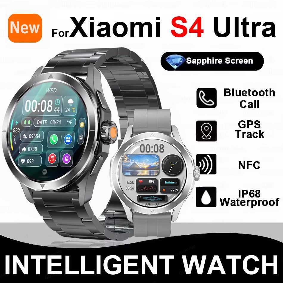 4 Xiaomi S4 Ultra Outdoor Sports Smart Watch Men AMOLED Screen NFC GPS Compass Heart Rate Waterproof Bluetooth Call SmartWatch W250819