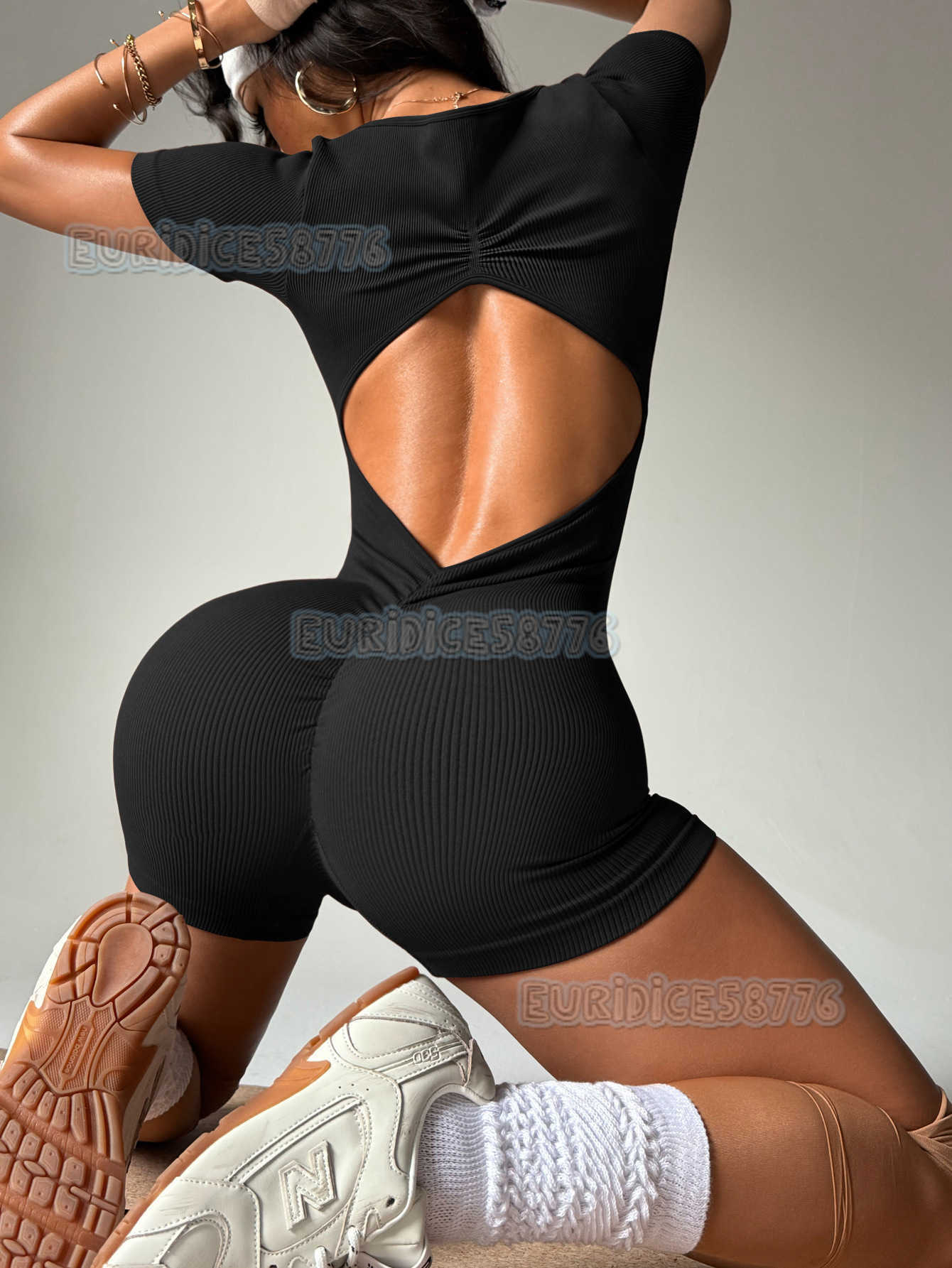 One-piece Fitness Suit Backless Hip-lifting Running One-piece Shorts Without Chest Pad Sports Body Training Seamless Yoga Suit H250819