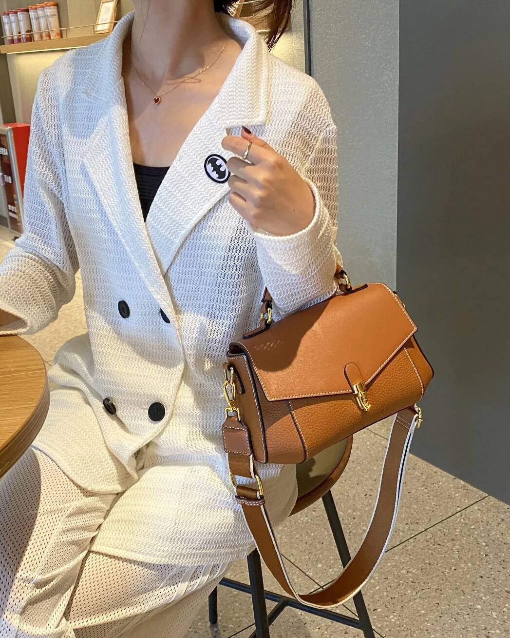 Genuine Leather Women's New Trendy All-Match Messenger Shoulder Bag Ladies Fashion First Layer Cowhide Handbag High Quality