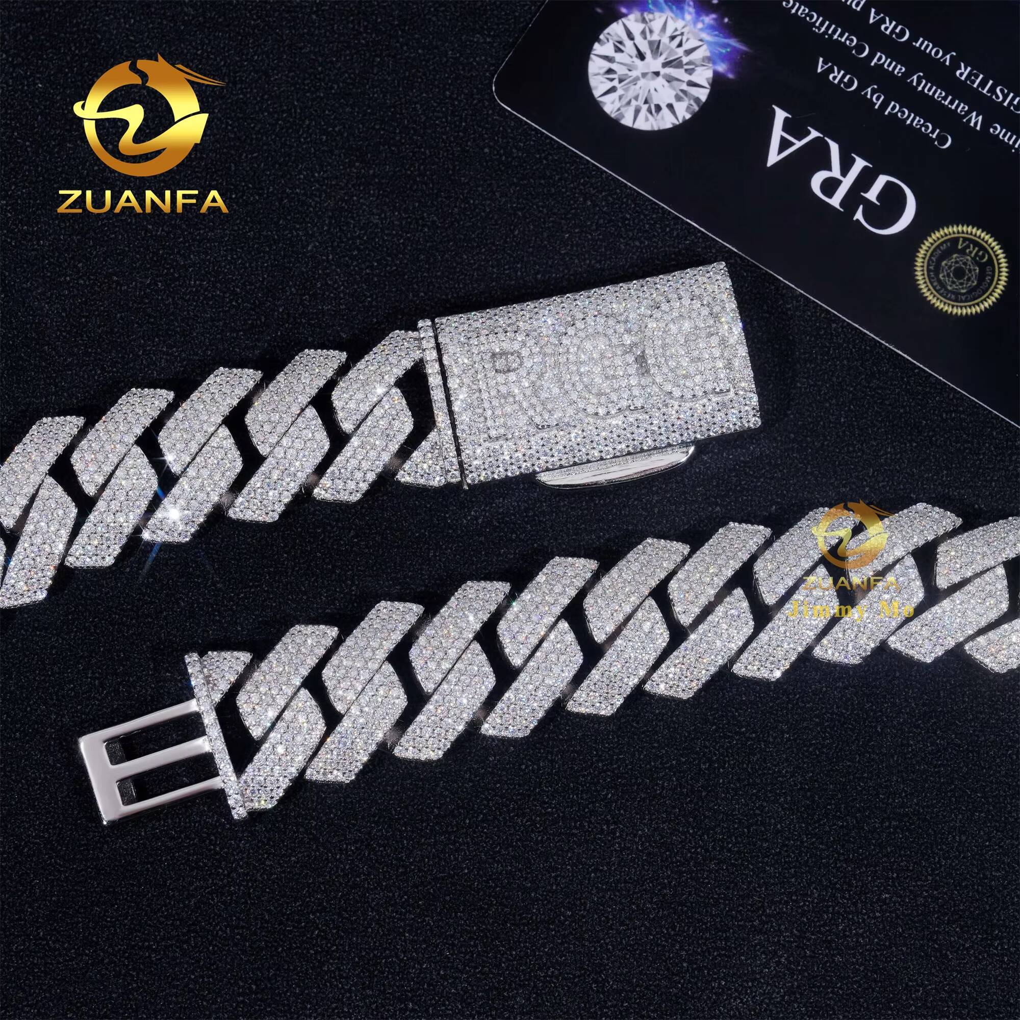 20MM Big Heavy Cuban Necklace 925 Sterling Silver Iced Out VVS Moissanite Lab Diamond Hip Hop Jewelry Miami Cuban Link Chain