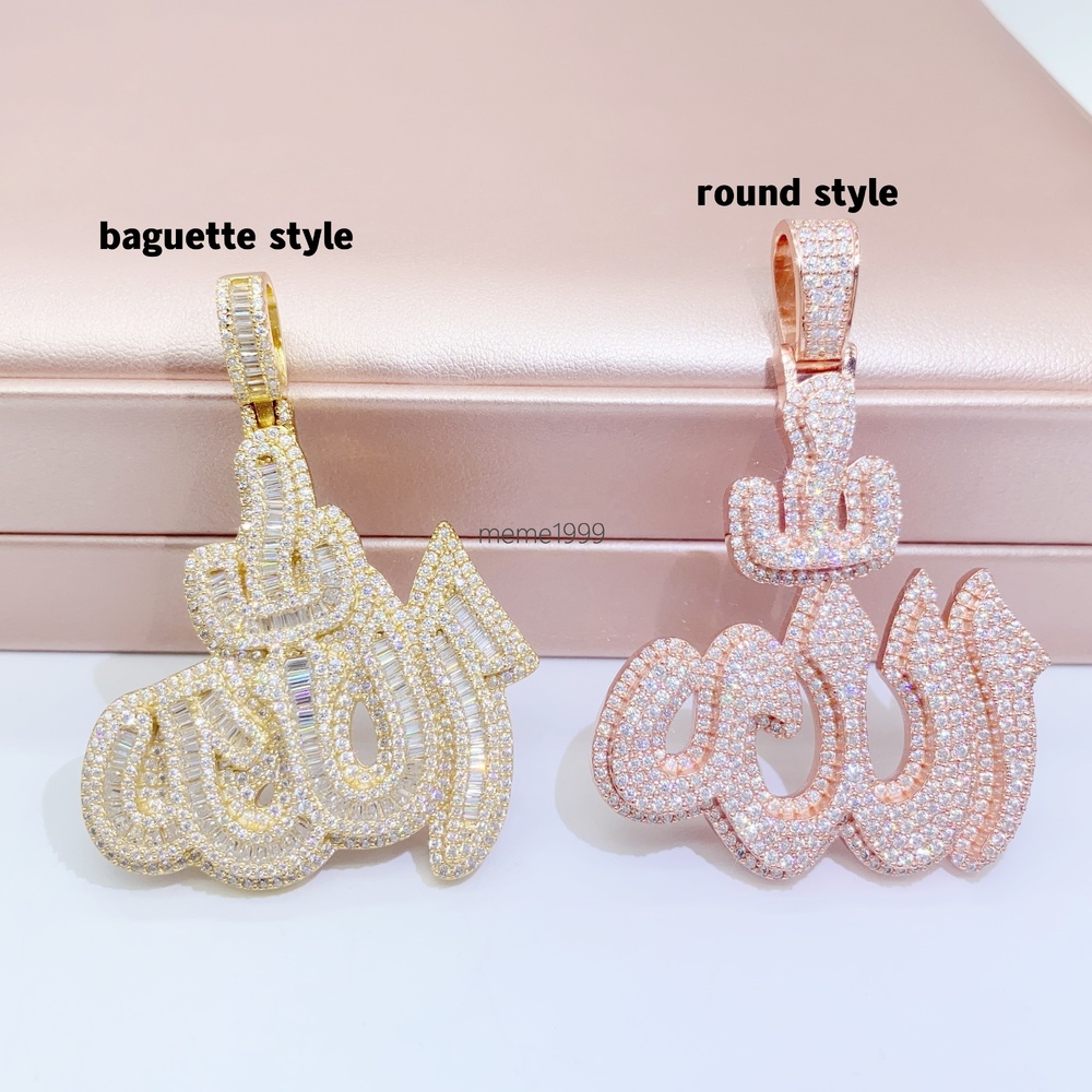 Custom Iced Out Pendant Moissanite Diamond 925 Silver VVS Moissanite Pendant Hip Hop Jewelry Men Necklace