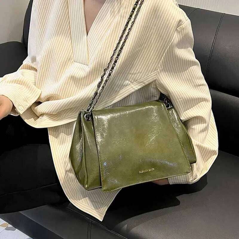 2023 New Vintage Shoulder Bag Large Capacity Fashion Crossbody Bags For Women Solid Pu Leather Ladies HandbagsC241211
