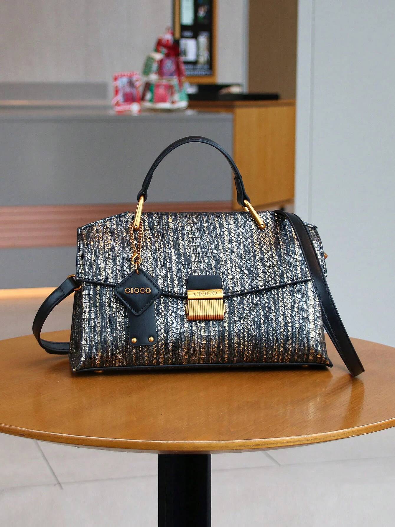 2025 New Retro Blue Snake-Shaped High-Grade Fashion Handbag Lightweight Large-Capacity One-Shoulder Messen