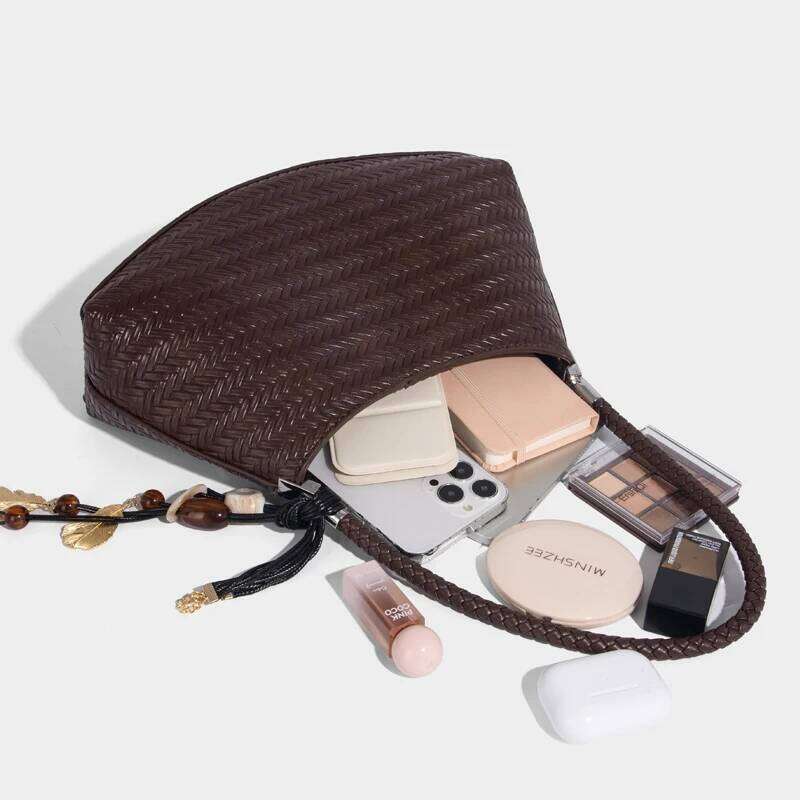 Vintage Small Bags For Women Designer Handbag Purses New In PU Imitation Braided Emed Pattern Underarm Shoulder