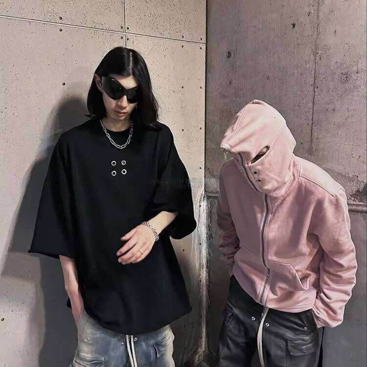 Men's Outdoor Full Zip up High Quality Oversized Hoodie with Hood Metal Eyelet and Opening