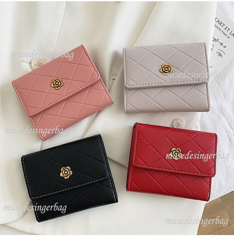 Luxury Brand Designer Purse Camellia Long Wallet For Women 2025 New Korean Style Fashion Coin Purse Large Capacity Fold Clutch For Women