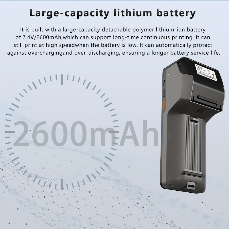 4G handheld commercial POS terminal Android 12 support Bluetooth printing NFC identification WiFi connection 2600mAh battery thermal printing pos