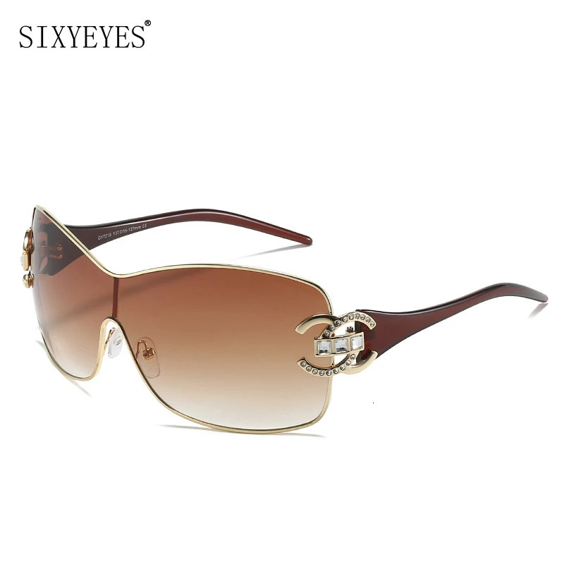 Retro Y2k Sunglasses Women Men Rhinestone Frame Sun Glasses Punk One Piece Eyeglasses 2000S Eyewear Goggles 250815