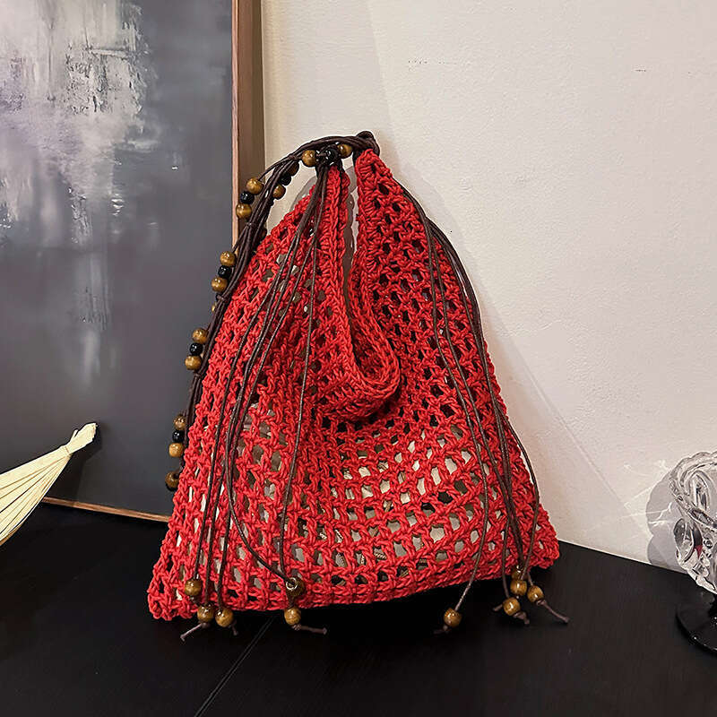 Minimalist Designer Hollow Woven Bags Beach Vacation Tote for Women 2025 Summer Large Capacity Lazy Style Single Shoulder Underarm Bag