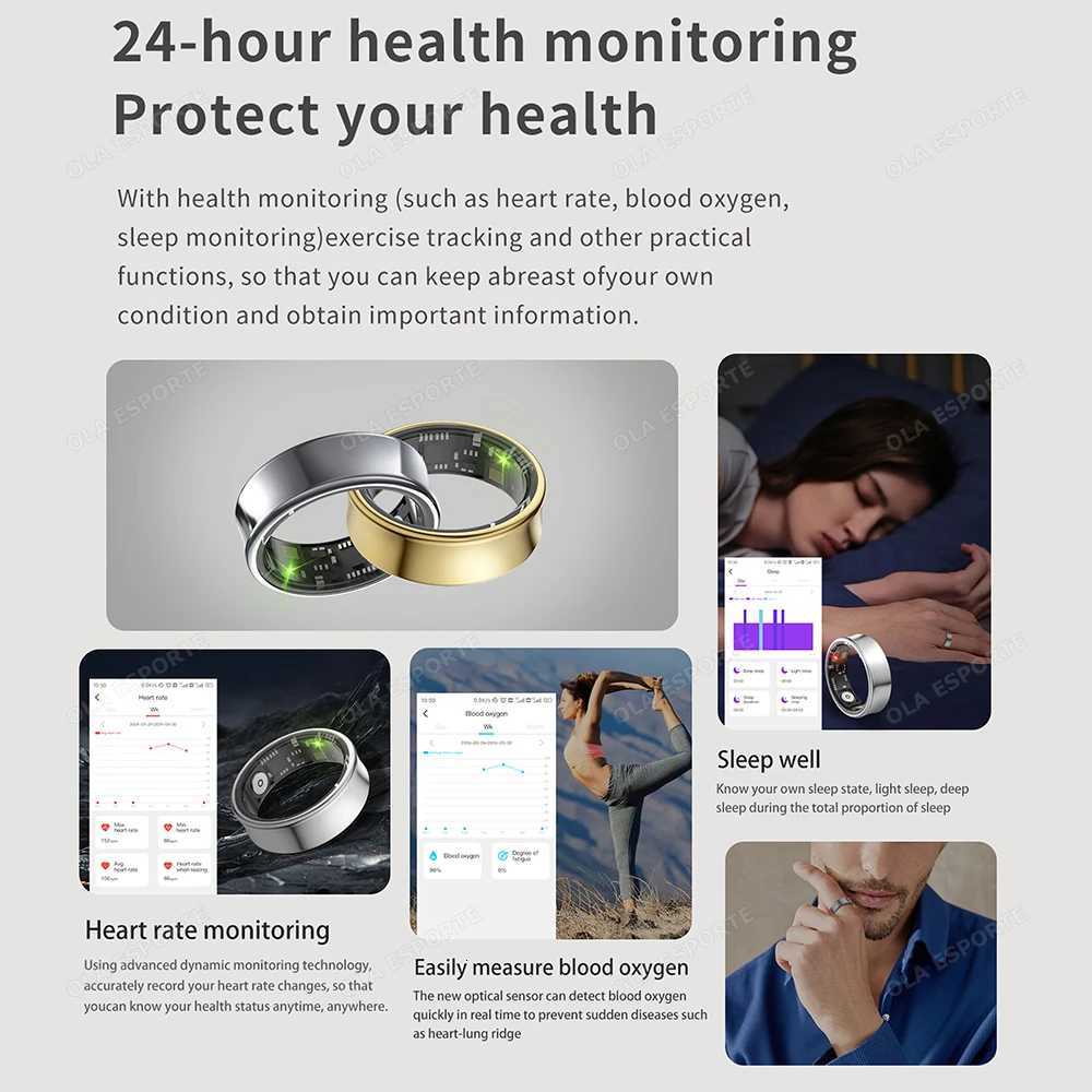New Smart Ring Gesture Control TikTok Selfie Heart Rate Sleep Monitoring Smart Ring for Men and Women Multiple Sport Modes W250819