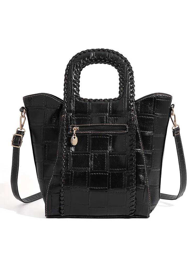 QJBY Women's Fashion Tote Bags 2024 New In Handbag Designer Brand High-End Leather Large Capacity Multi-Layer Send Wallet