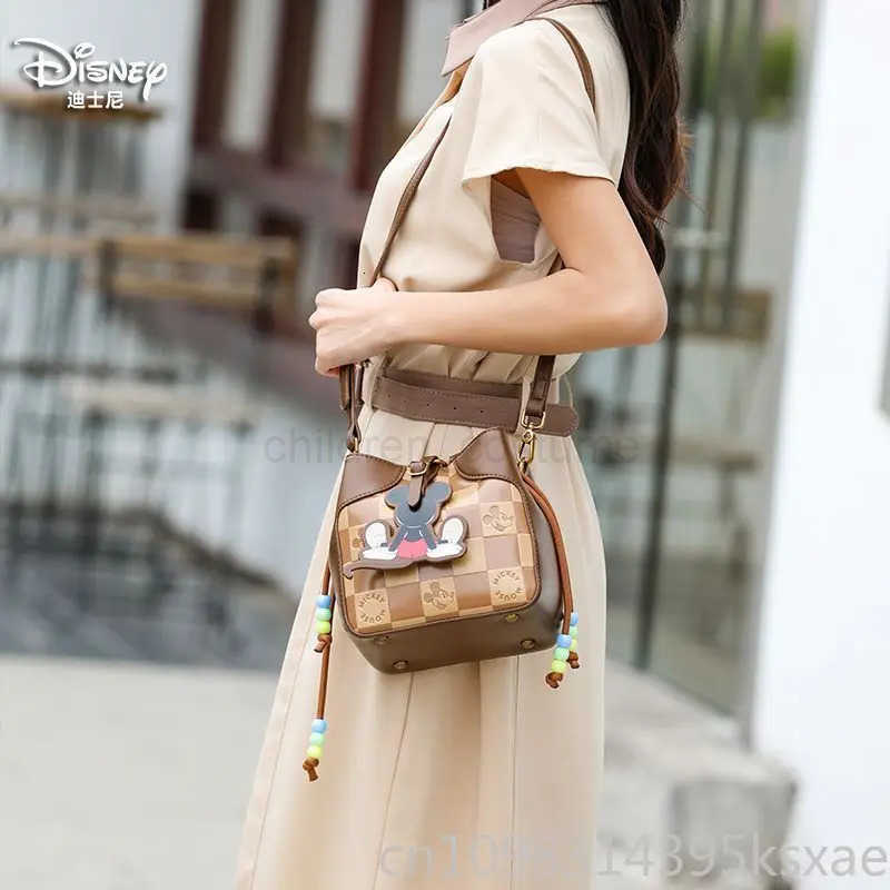 Disney Disney Luxury Designer Shoulder Bag for Women Girl Mickey Mouse Bucket Bag Portable Handbag Kawaii Purse Waterproof W250819