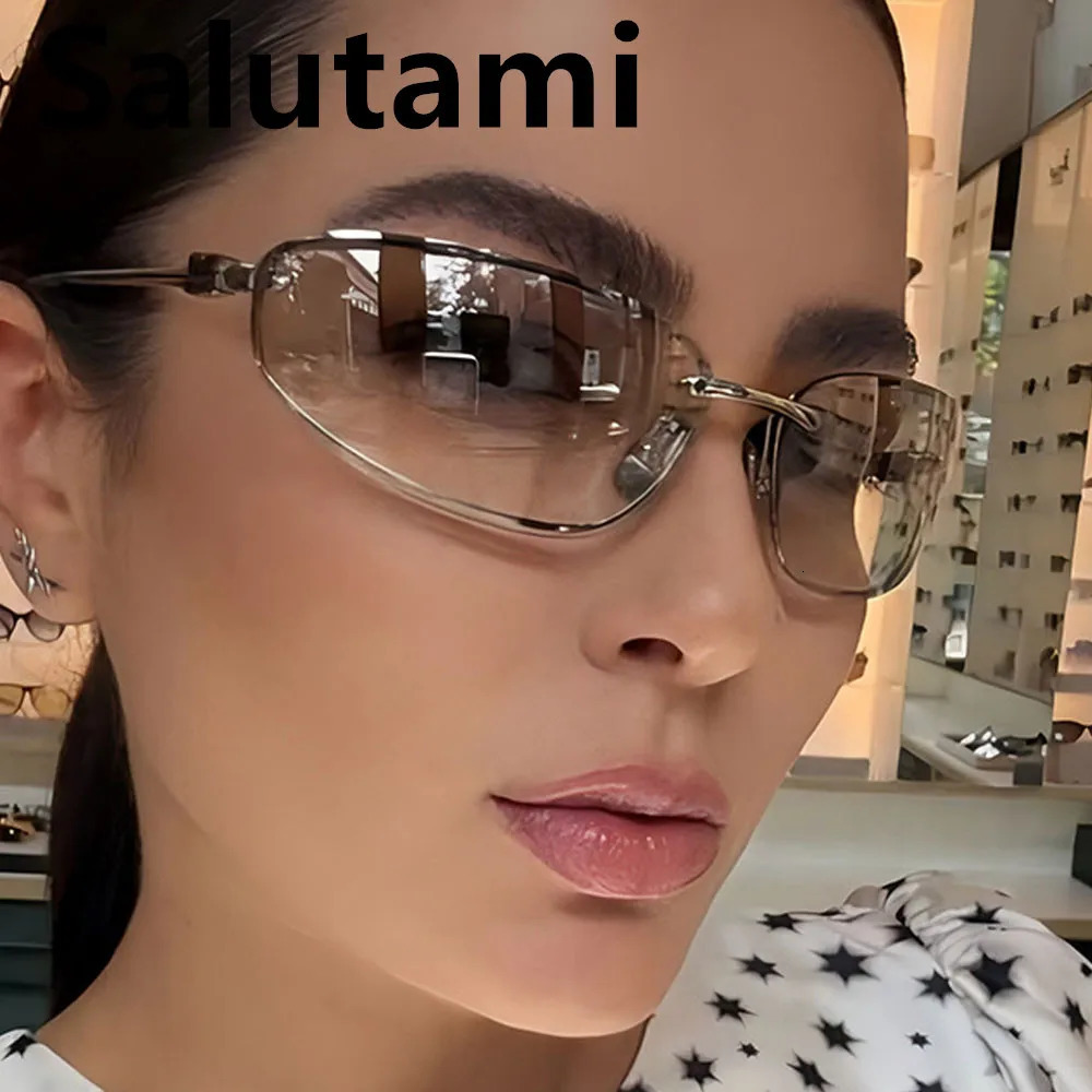 vintage allopy square Y2K sunglasses for women fashion Silver gradient hip hop sun glasses ladies sexy shades driving 250815