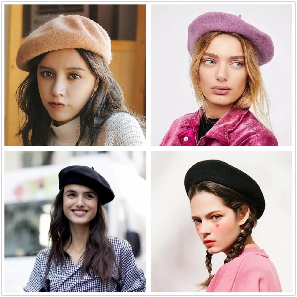 Women Wool Berets Autumn Winter Warm Beanie Hat Retro Artist Style Caps Solid Color Women Elegant Beret Fashion Casual Hat 250819