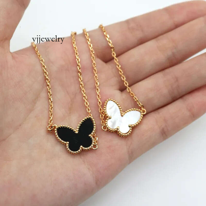 Luxury cute butterfly designer charm bracelet for women short chain sweet clover bangle bracelets choker necklace jewelry